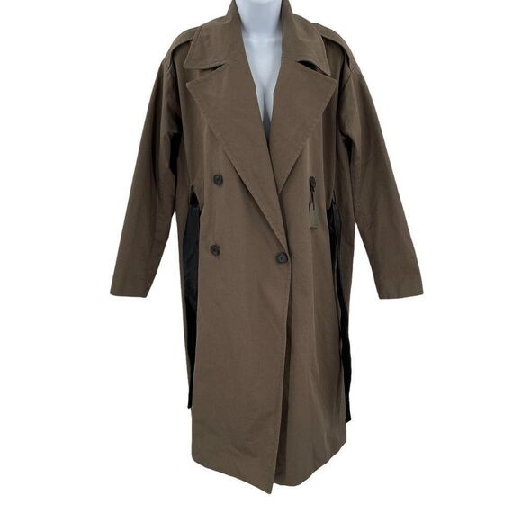 AllSaints All Saints Marlo Mac Trench Coat Belted Long Jacket Button Solid - Picture 4 of 11
